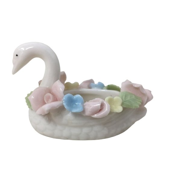 Small Vintage Ardalt Japan Trinket Dish/Holder - Swan Figurine Fine Porcelain - Picture 1 of 5